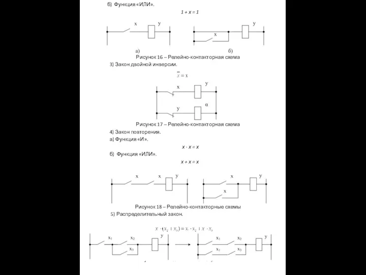 б) Функция «ИЛИ». 1 + х = 1 Рисунок 16 –