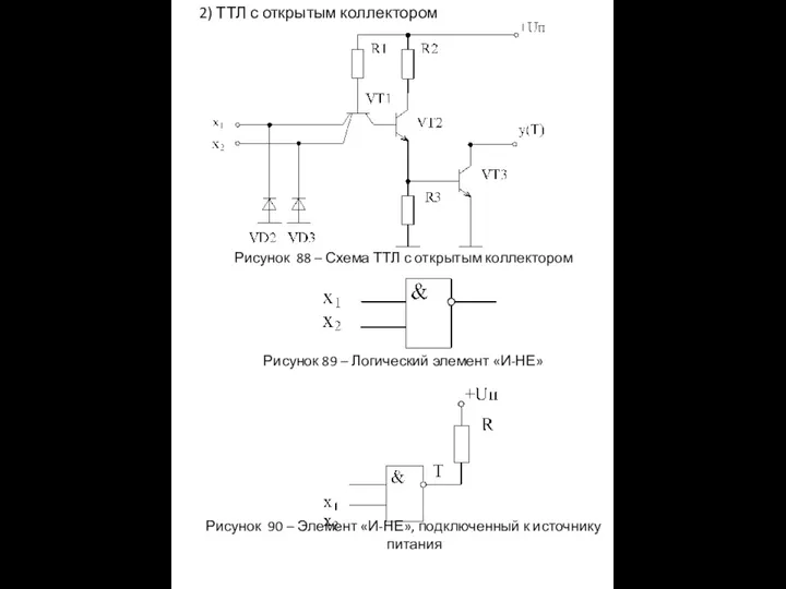 2) ТТЛ с открытым коллектором Рисунок 88 – Схема ТТЛ с