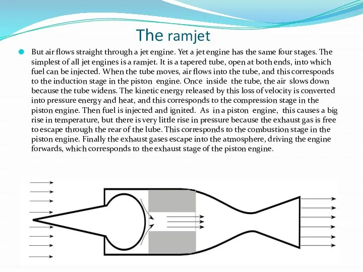 The ramjet But air flows straight through a jet engine. Yet