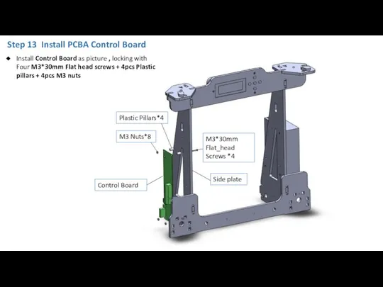 Control Board M3 Nuts*8 Plastic Pillars*4 M3*30mm Flat_head Screws *4 Side