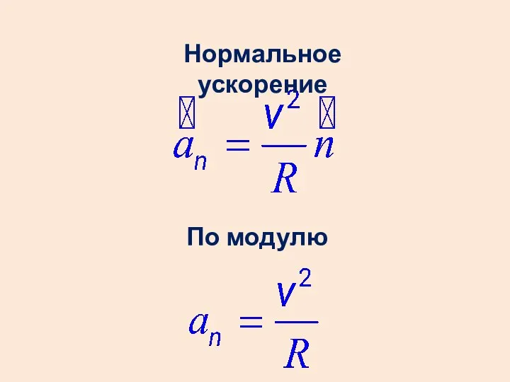 По модулю Нормальное ускорение