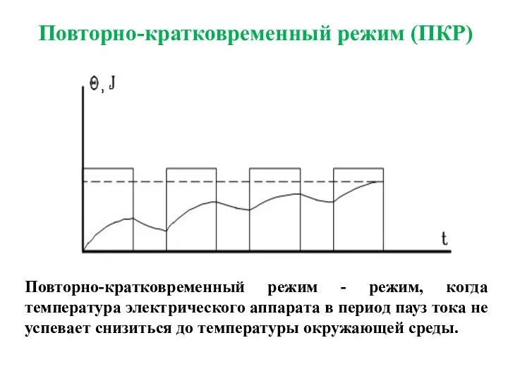 Повторно-кратковременный режим (ПКР) Повторно-кратковременный режим - режим, когда температура электрического аппарата