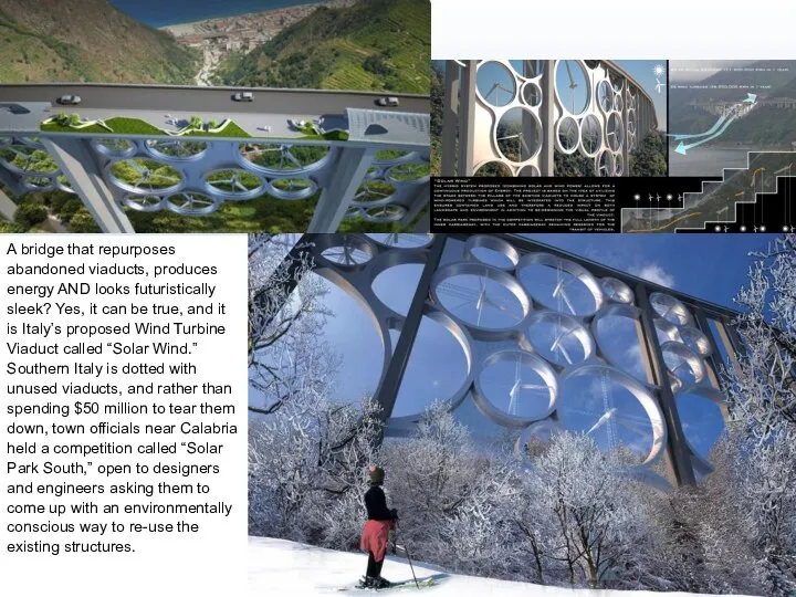 A bridge that repurposes abandoned viaducts, produces energy AND looks futuristically