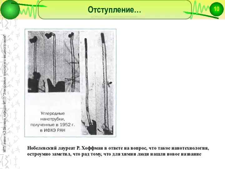 Отступление… Нобелевский лауреат Р. Хоффман в ответе на вопрос, что такое