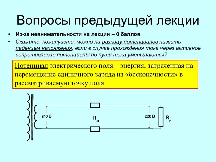 Вопросы предыдущей лекции Из-за невнимательности на лекции – 0 баллов Скажите,