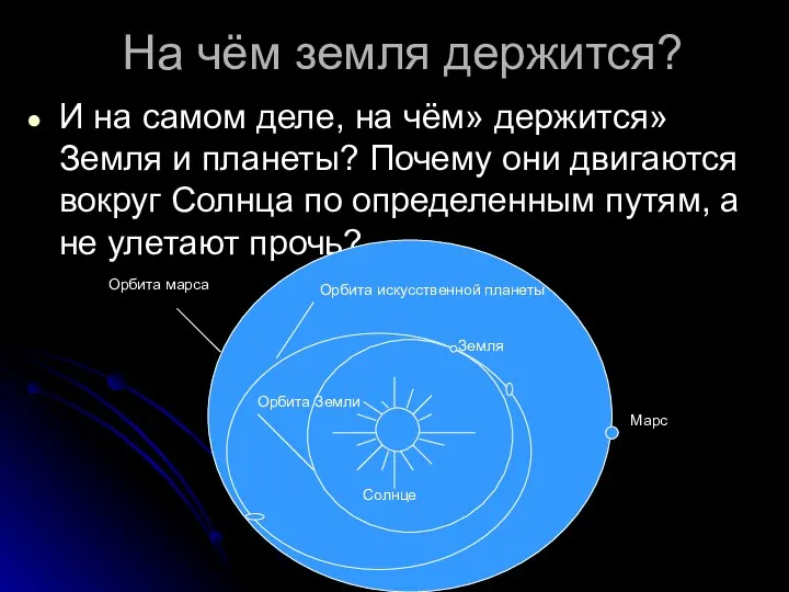 На чём земля держится? И на самом деле, на чём» держится»