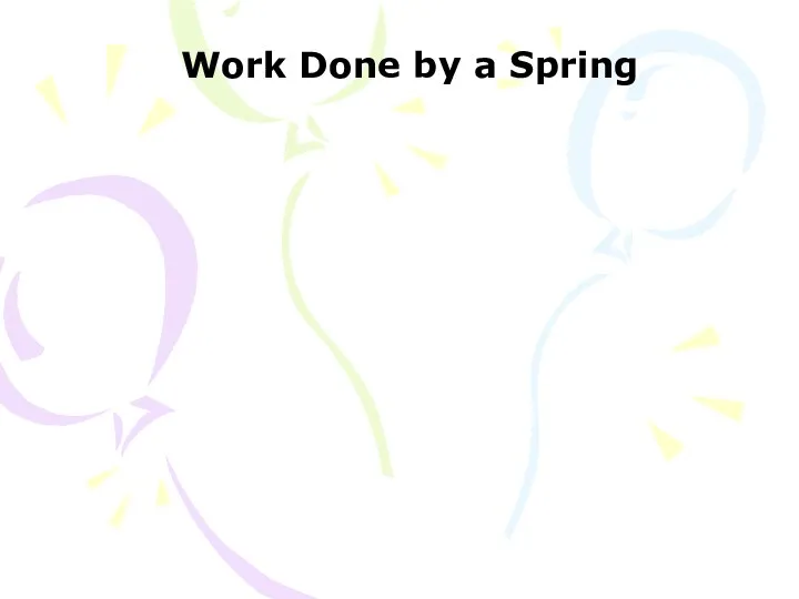 Work Done by a Spring