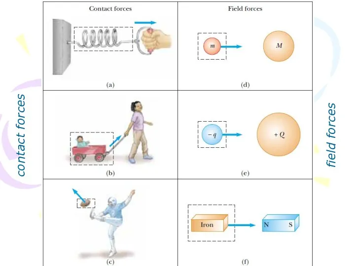 The Concept of Force contact forces field forces