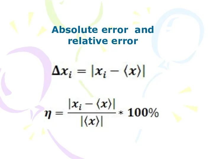 Absolute error and relative error