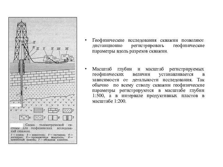 Геофизические исследования скважин позволяют дистанционно регистрировать геофизические параметры вдоль разрезов скважин.