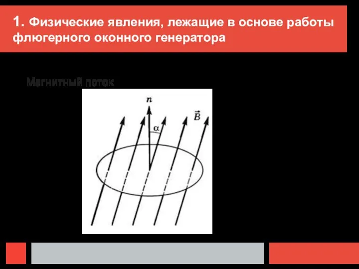 1. Физические явления, лежащие в основе работы флюгерного оконного генератора Магнитный поток