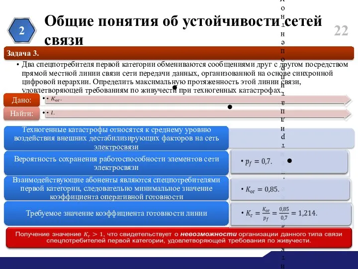 Общие понятия об устойчивости сетей связи 2