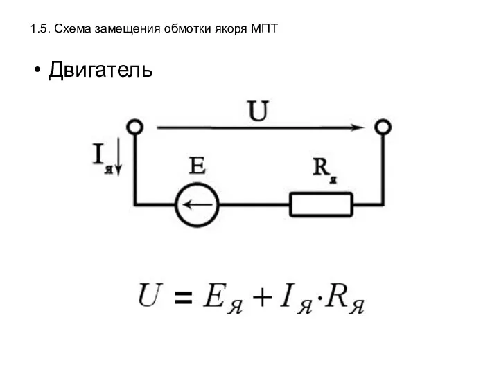 1.5. Схема замещения обмотки якоря МПТ Двигатель