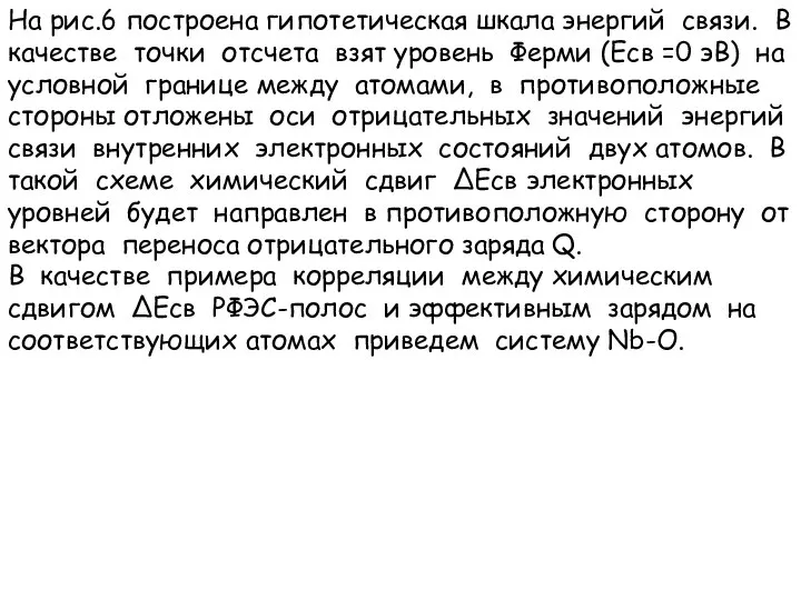 На рис.6 построена гипотетическая шкала энергий связи. В качестве точки отсчета