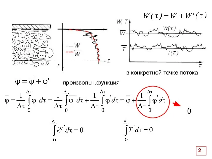 Турбулентный поток . в конкретной точке потока произвольн.функция