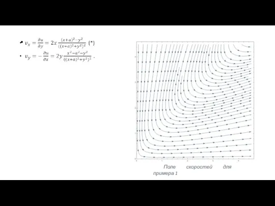 Поле скоростей для примера 1