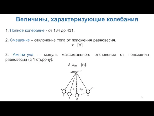 Величины, характеризующие колебания