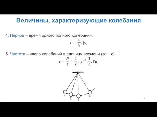 Величины, характеризующие колебания