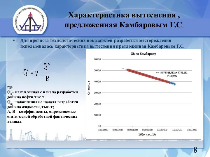 Характеристика вытеснения , предложенная Камбаровым Г.С. Для прогноза технологических показателей разработки