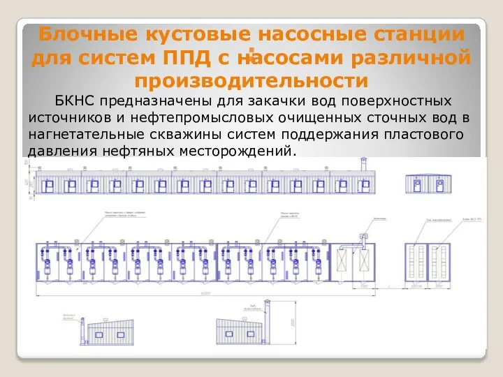 : Блочные кустовые насосные станции для систем ППД с насосами различной