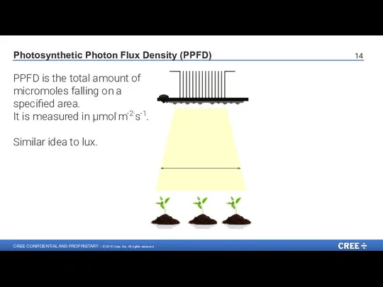 Photosynthetic Photon Flux Density (PPFD) PPFD is the total amount of