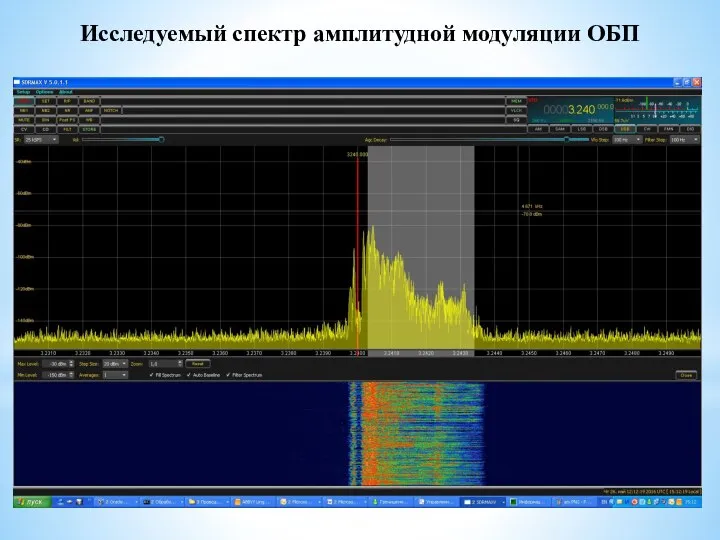 Исследуемый спектр амплитудной модуляции ОБП