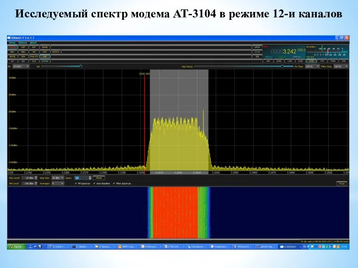Исследуемый спектр модема АТ-3104 в режиме 12-и каналов