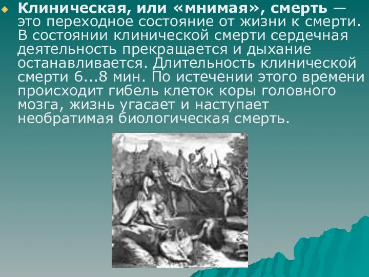 Клиническая, или «мнимая», смерть — это переходное состояние от жизни к