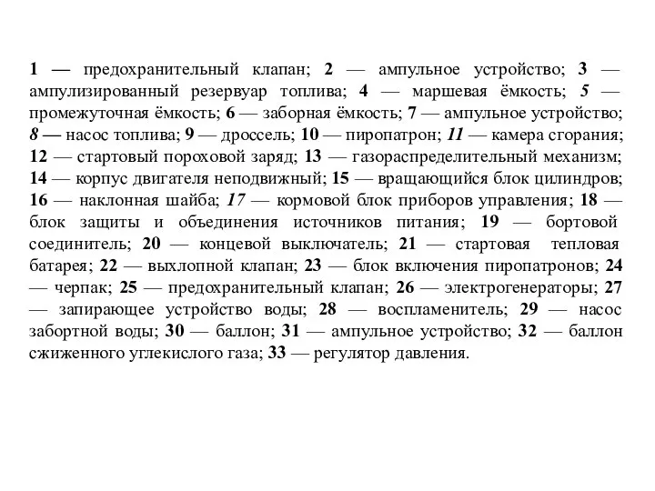 1 — предохранительный клапан; 2 — ампульнoe ycтpoйствo; 3 — ампулизированный