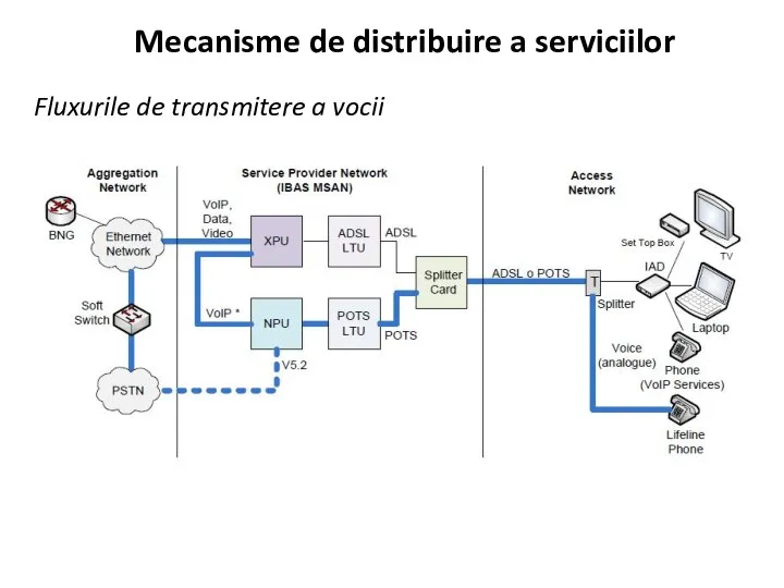 Mecanisme de distribuire a serviciilor Fluxurile de transmitere a vocii
