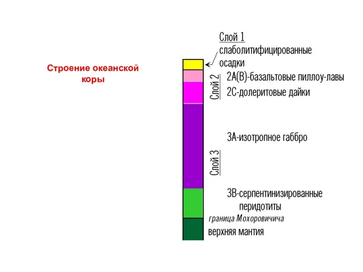 Строение океанской коры