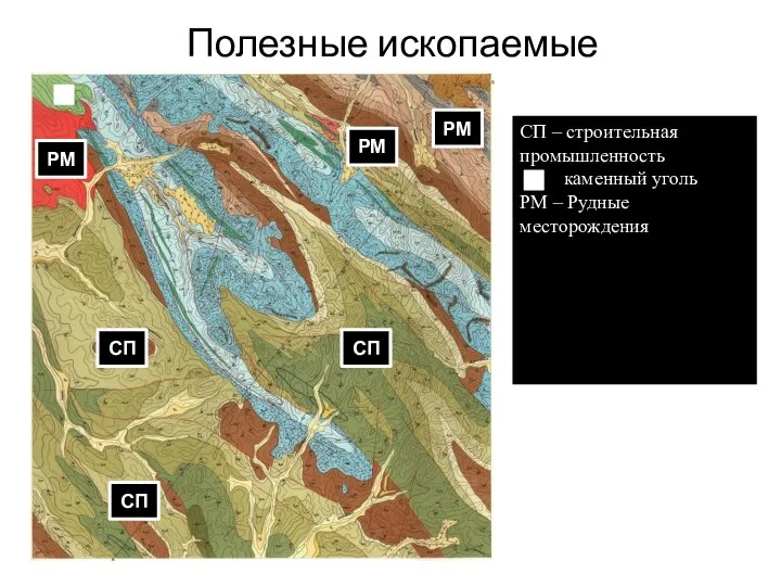 Полезные ископаемые СП СП СП СП – строительная промышленность каменный уголь