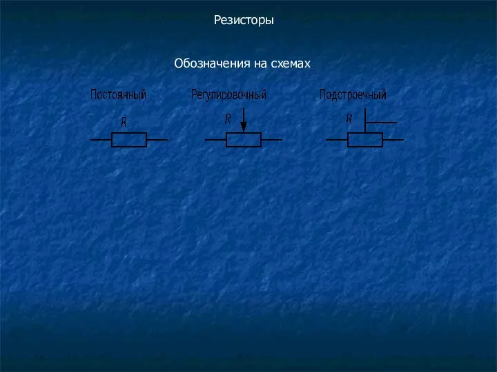 Резисторы Обозначения на схемах