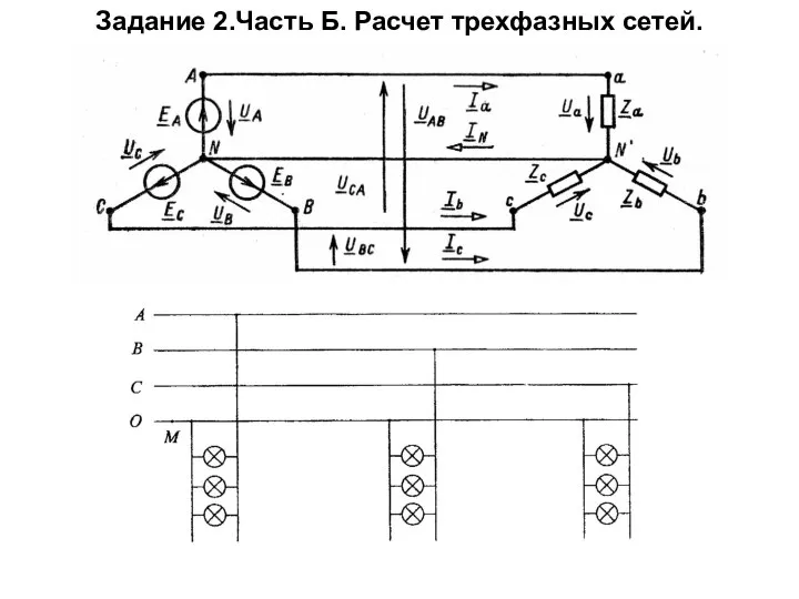 Задание 2.Часть Б. Расчет трехфазных сетей.