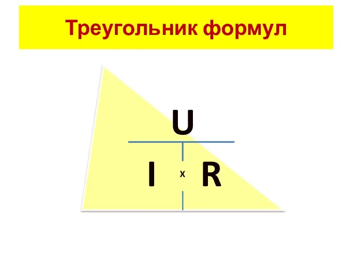 Треугольник формул U I X R