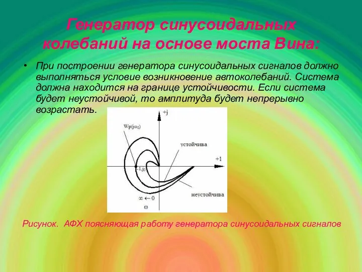 Генератор синусоидальных колебаний на основе моста Вина: При построении генератора синусоидальных