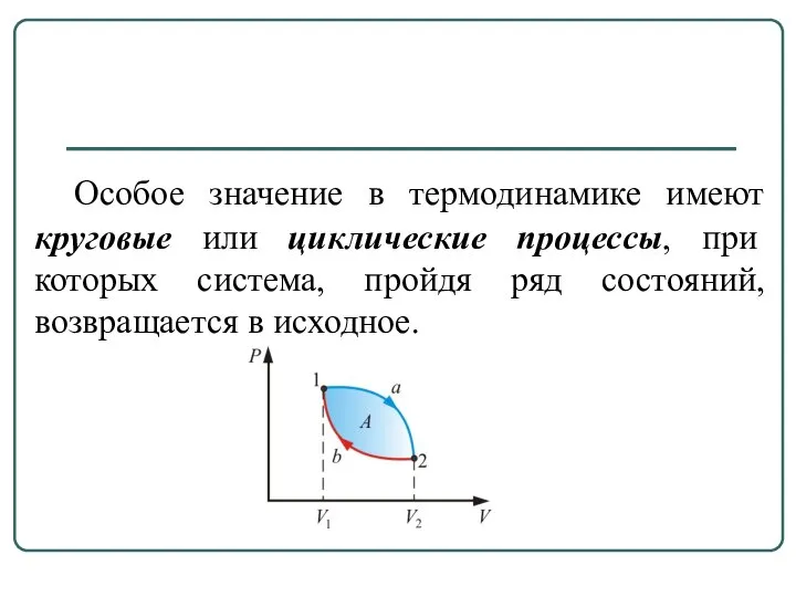 Особое значение в термодинамике имеют круговые или циклические процессы, при которых