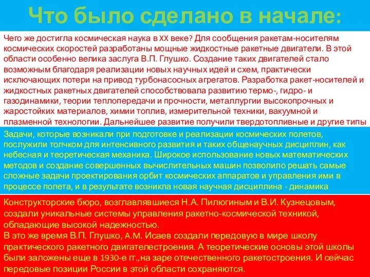 Что было сделано в начале: Чего же достигла космическая наука в