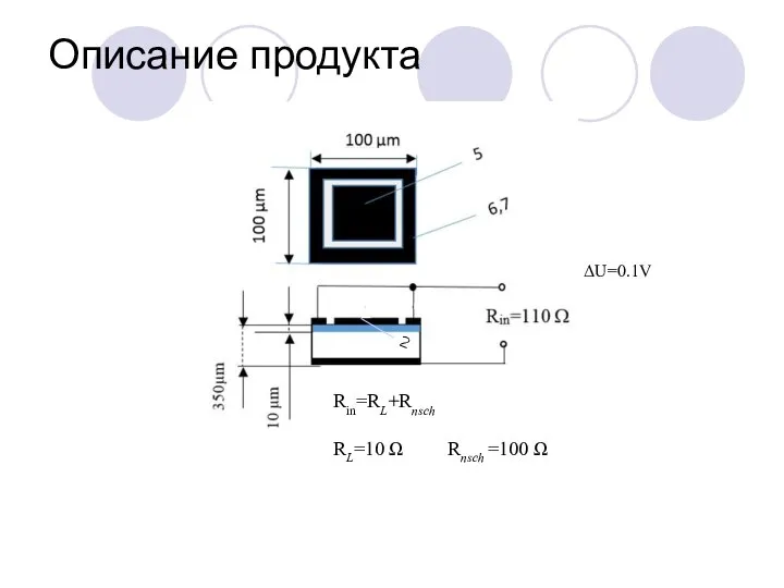 ΔU=0.1V Rin=RL+Rnsch RL=10 Ω Rnsch =100 Ω 2 Описание продукта