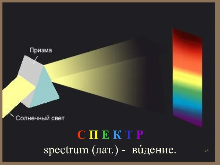 С П Е К Т Р spectrum (лат.) - вúдение.