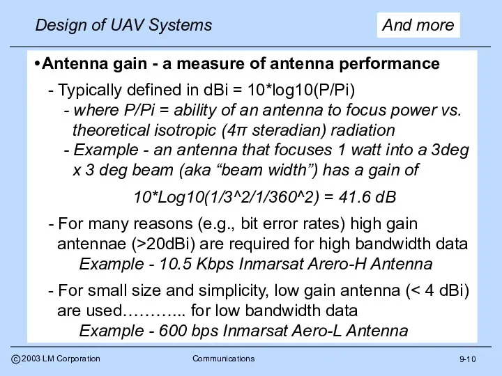 9-10 And more Antenna gain - a measure of antenna performance