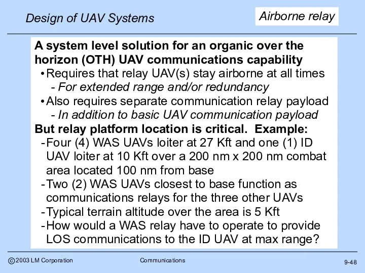 9-48 Airborne relay A system level solution for an organic over