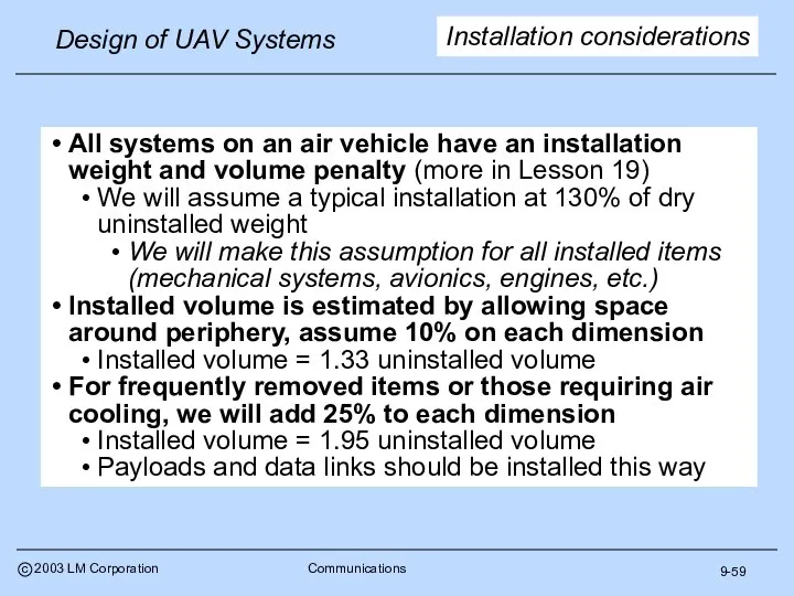 9-59 All systems on an air vehicle have an installation weight