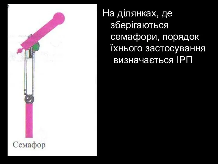 На ділянках, де зберігаються семафори, порядок їхнього застосування визначається ІРП