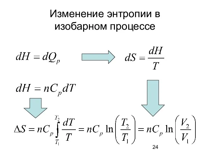 Изменение энтропии в изобарном процессе