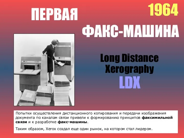 1964 ПЕРВАЯ ФАКС-МАШИНА Long Distance Xerography LDX Попытки осуществления дистанционного копирования