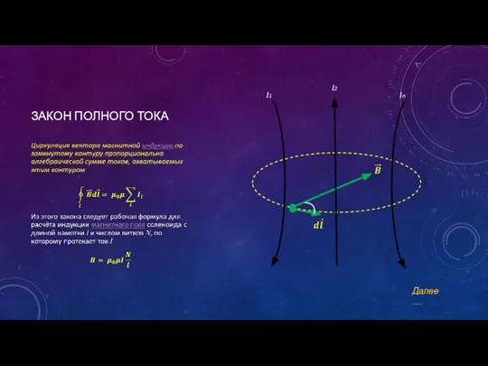 ЗАКОН ПОЛНОГО ТОКА Далее…