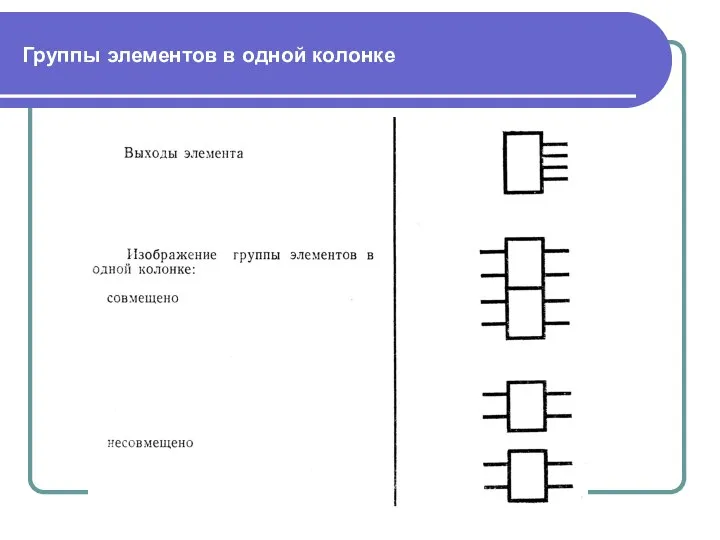 Группы элементов в одной колонке