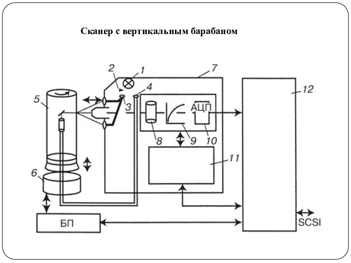 Сканер с вертикальным барабаном