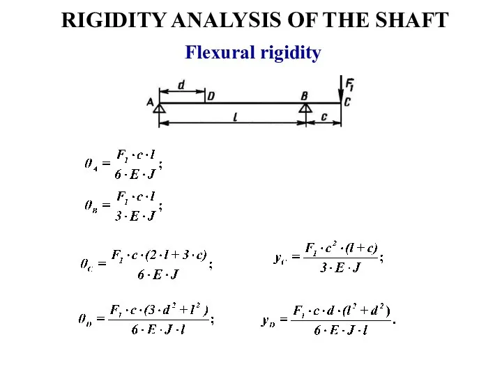 RIGIDITY ANALYSIS OF THE SHAFT Flexural rigidity